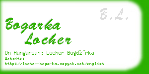 bogarka locher business card